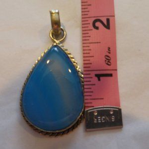 Teardrop Shaped Blue Stone Pendant